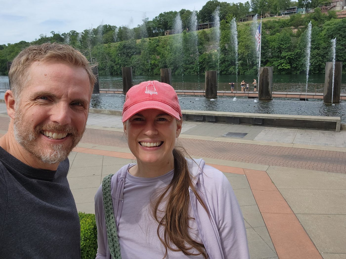 Jeremy and Suzanne at the Branson Landing fountains
